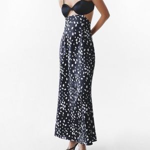 Nasty Gal Black and White Patterned Maxi Dress